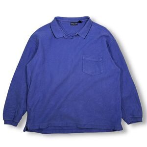 Vintage Patagonia‎ Long Sleeve Polo Shirt Royal Blue Womens 12